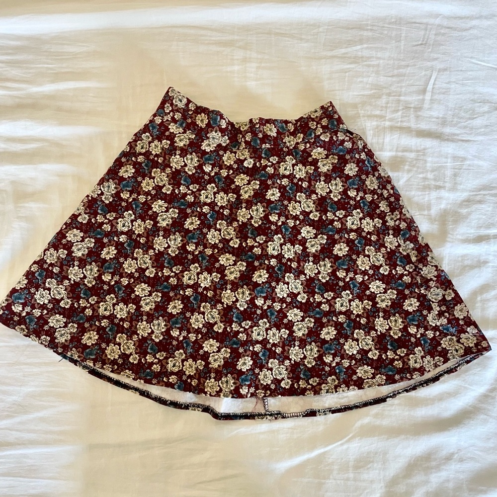 Double layered Korean style floral skirt with hidden zipper